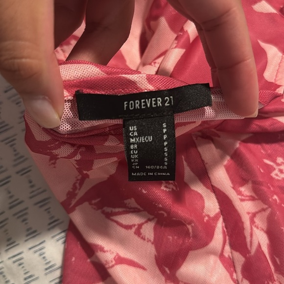 Floral Pink Women's Halter Top - Picture 3 of 3